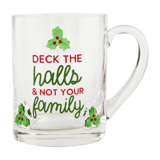 deck the halls icon glass mug