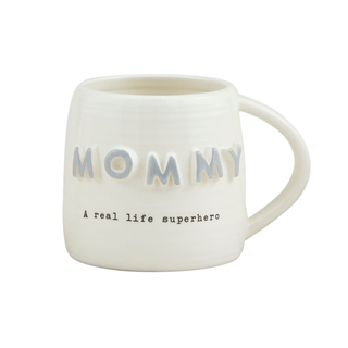 gray mom chunky letter mug