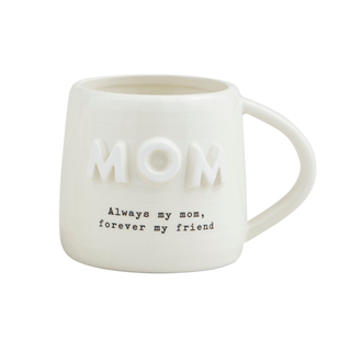 white mom chunky letter mug