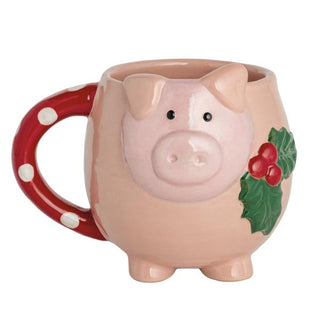 christmas pig mug