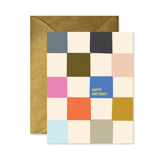 checkerboard birthday greeting card