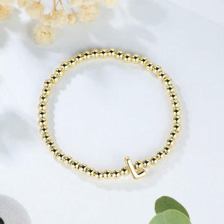 metal stretch initial bracelet - assorted