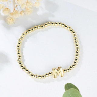 metal stretch initial bracelet - assorted