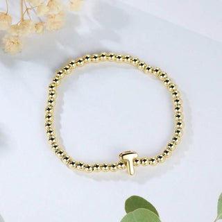 metal stretch initial bracelet - assorted