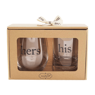 his & hers boxed glass set