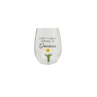 daisy wine glass
