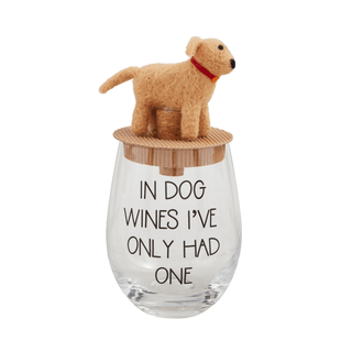 dog wine glass topper set