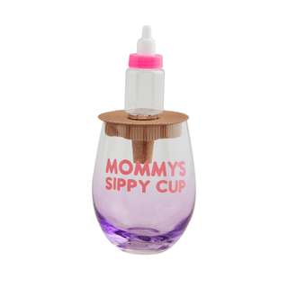 baby bottle wine glass set