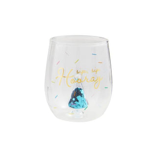 hooray birthday wine glass