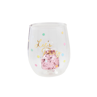 party birthday wine glass