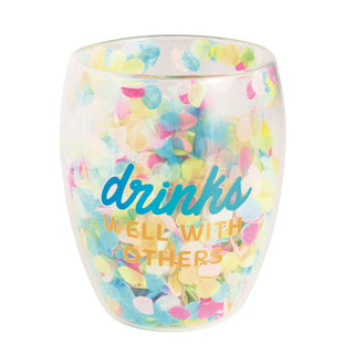 confetti wine glasses - assorted