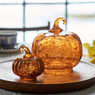 harvest glass pumpkin medium