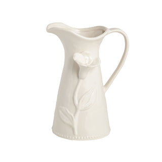 white flower pitcher