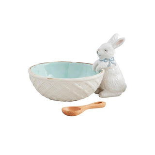 blue bunny candy dish set