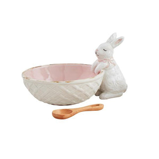 pink bunny candy dish set
