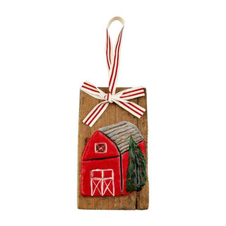 hand painted barn ornament