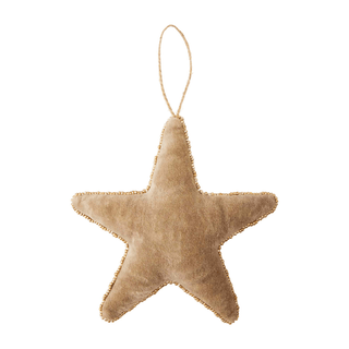 neutral star velvet ornament