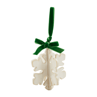 snowflake white stoneware ornament