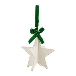 star white stoneware ornament