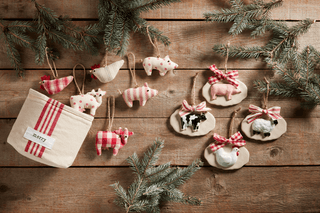 assorted farm animal ornaments