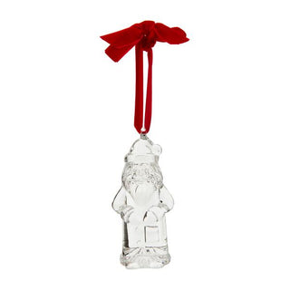 santa glass figural ornament