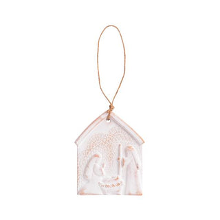 lace pressed jesus is born ornament