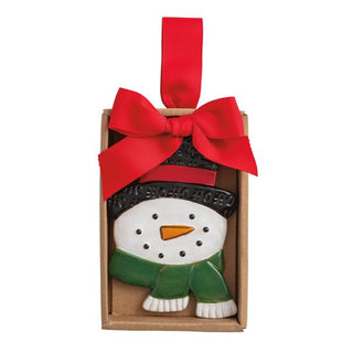snowman stamped ornament