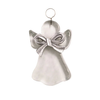 angel metal heart glass ornament