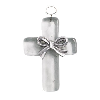 cross metal heart glass ornament