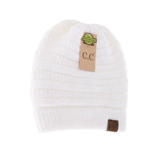 fuzzy lined mixed soft yarn beanie - assorted