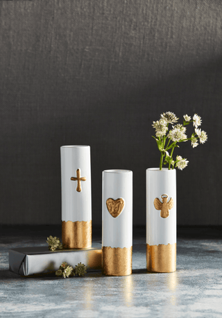 gold accent icon vases- assorted