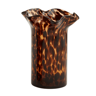 large ruffle glass tortoise vase