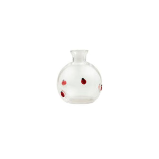 glass lady bug inlay vase