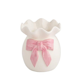 pink bow ruffe bud vase