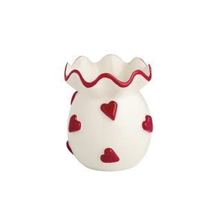 red heart ruffle bud vase