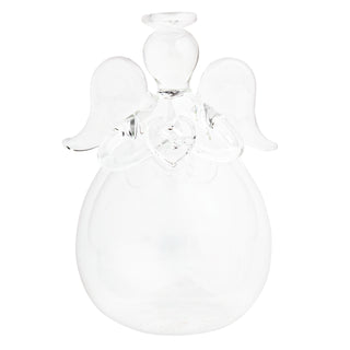 heart glass angel bud vase