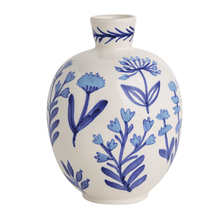 large blue floral vase