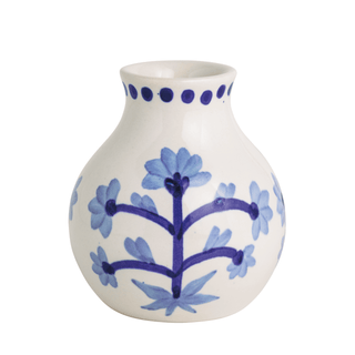 small blue floral vase