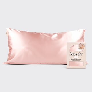 king satin pillowcase - blush