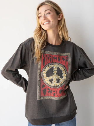 comfy pocket sweatshirt- practice peace