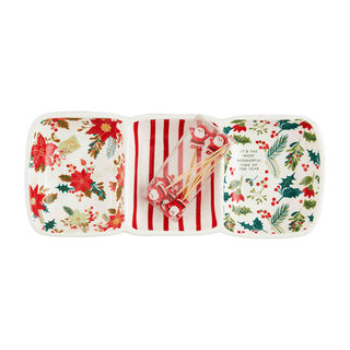 christmas pattern triple tidbit set