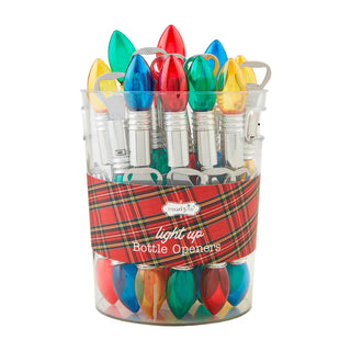 Metal Bottle Opener with LED Light-Up Christmas Bulb Handle