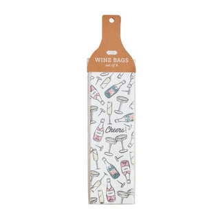 champagne paper wine bag set