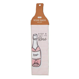 rose paper wine bag set