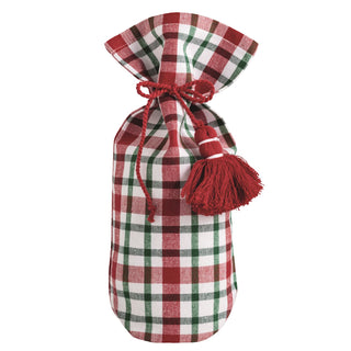 christmas cloth wine gift bags - assorted