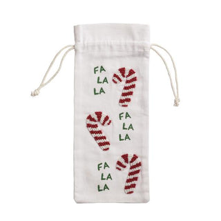 candy cane beaded wine bag