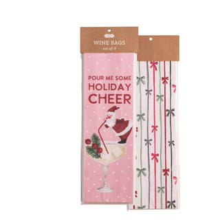 christmas paper wine bag sets - assorted