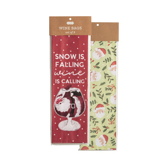 christmas paper wine bag sets - assorted