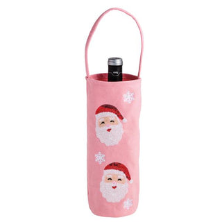 sequin santa wine bag