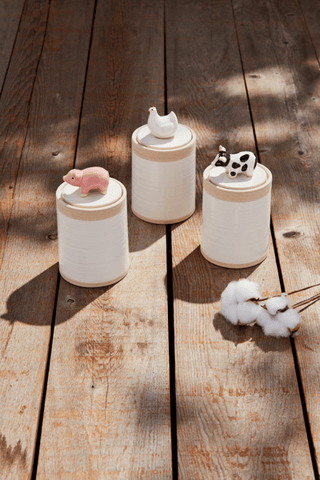 farm animal handle canisters - assorted